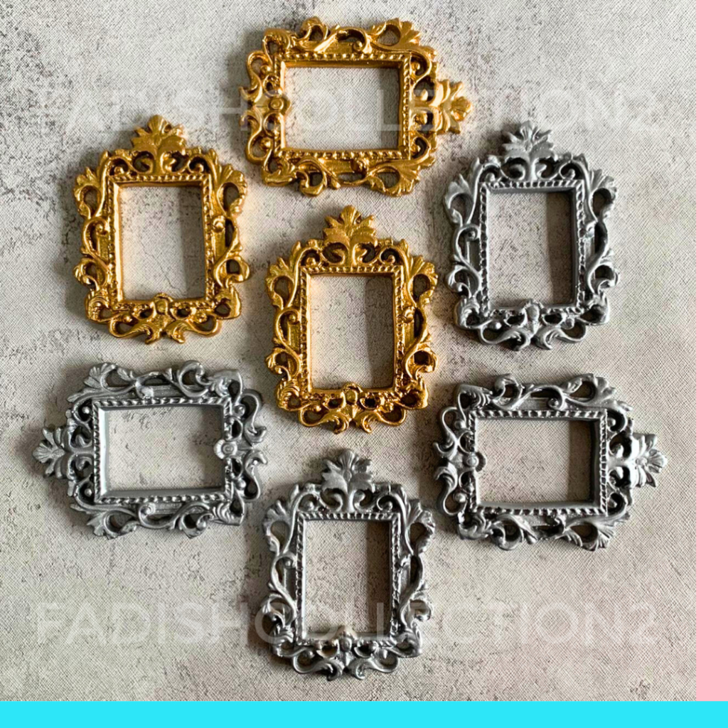 SMALL MINI RETRO RESIN FRAME 10X7.5 SCRAPBOOK CRAFT DOWARD MATERIAL | VINTAGE GOLD FRAME AESTHETIC ส