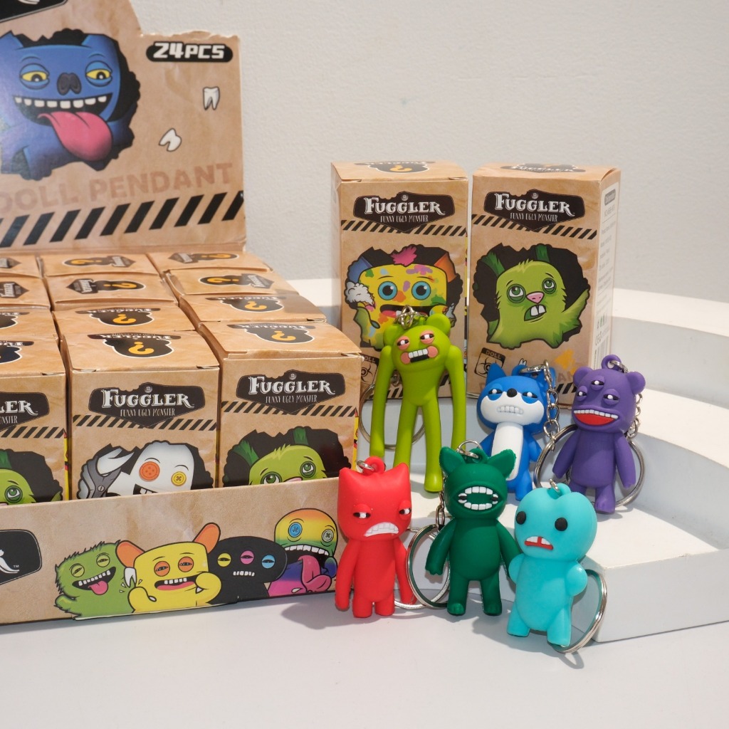GANTUNGAN MYSTERY KEYCHAIN FUGGLER UGLY MONSTER KEYCHAIN MINI RUBBER BAG KEYCHAIN GUMIBI STORE