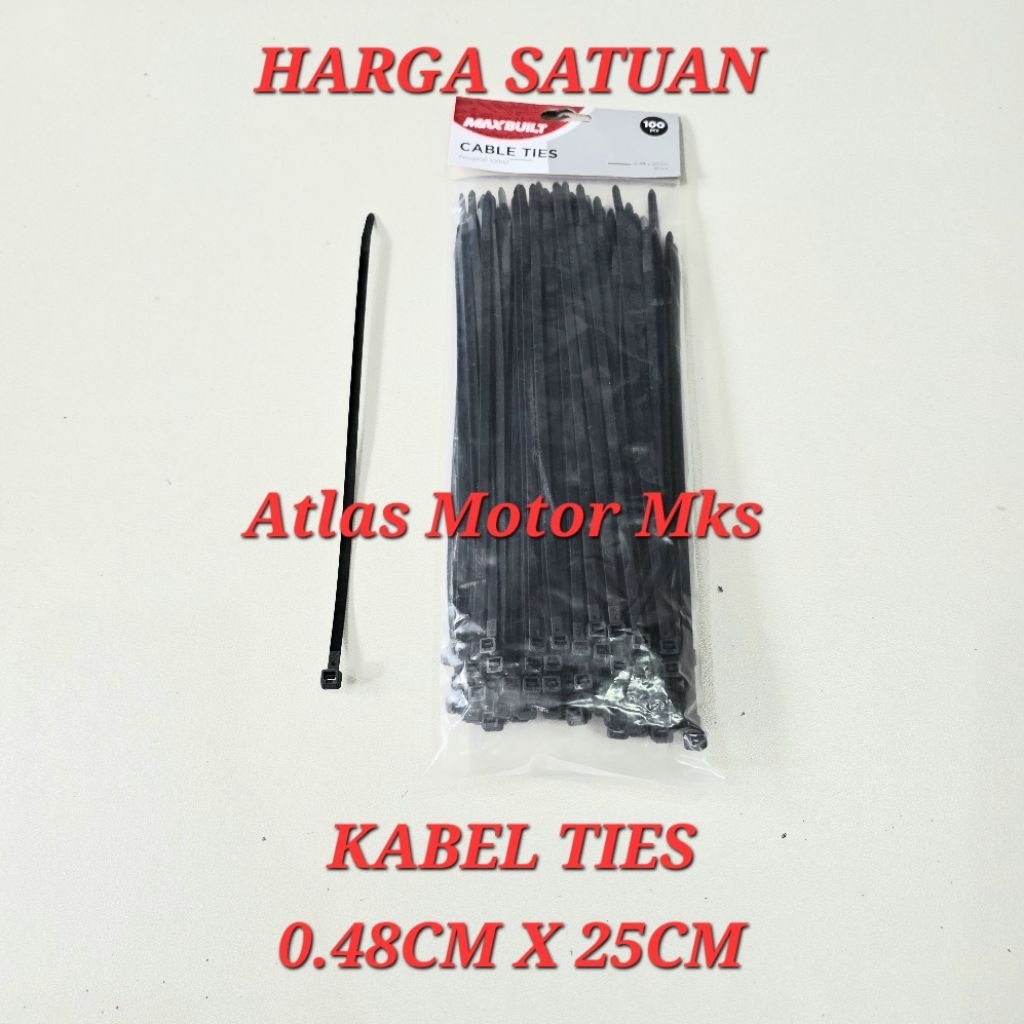 [1PC][0.48X25] CABLE TIES CABLE TIES UNIVERSAL CABLE TIES ขนาด 0.48CM X 25CM [THICK 0.48CM / LENGTH 
