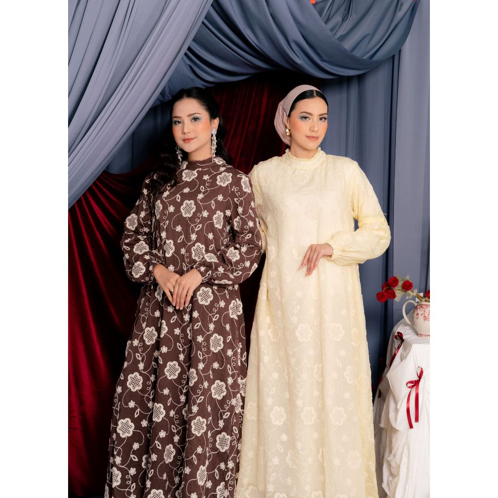 VIENNA DRESS - MOTIF DRESS - PARTY DRESS - WEDDING DRESS - DRESS - MODERN DRESS - CRINKLE DRESS