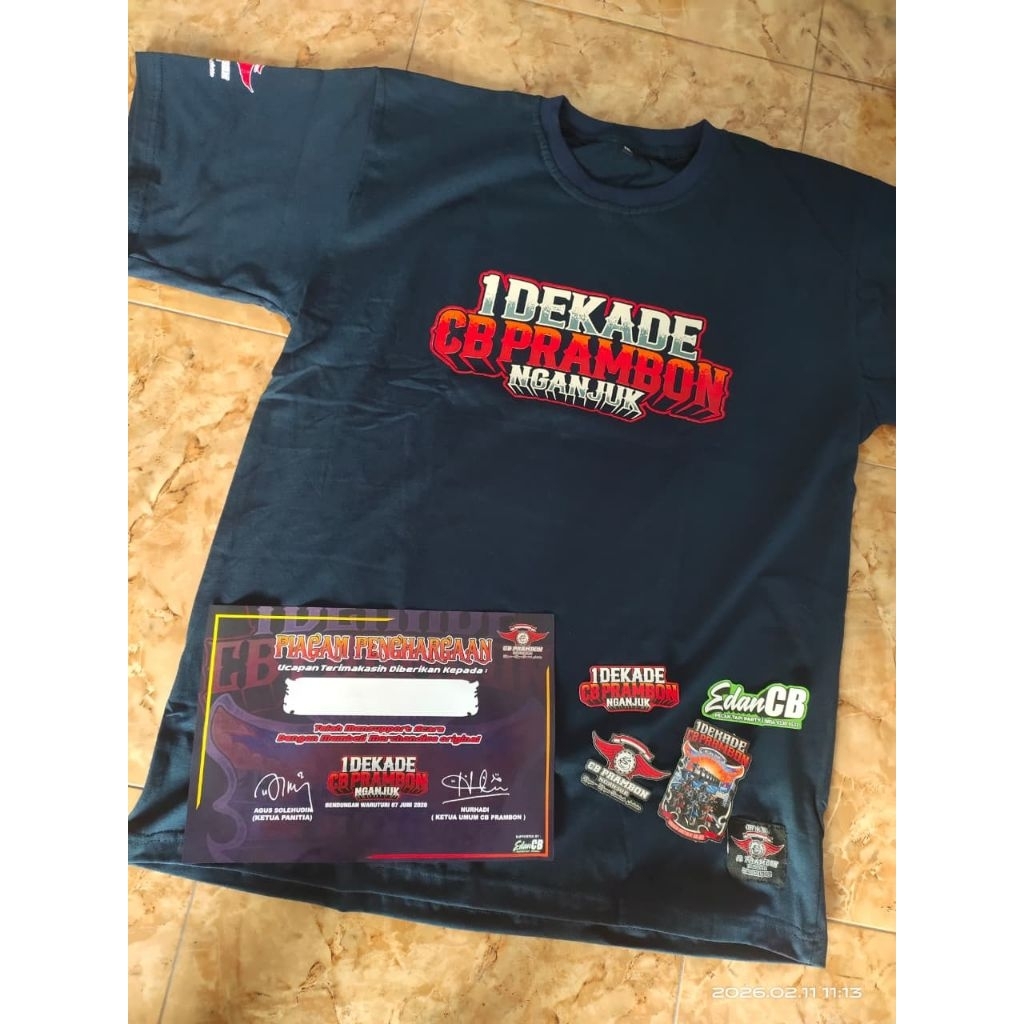 CB PRAMBON NGANJUK EVENT เสื้อยืด 1 DECADE 07 JUNE 2026 ฟรีสติ๊กเกอร์ 10 + ใบรับรอง