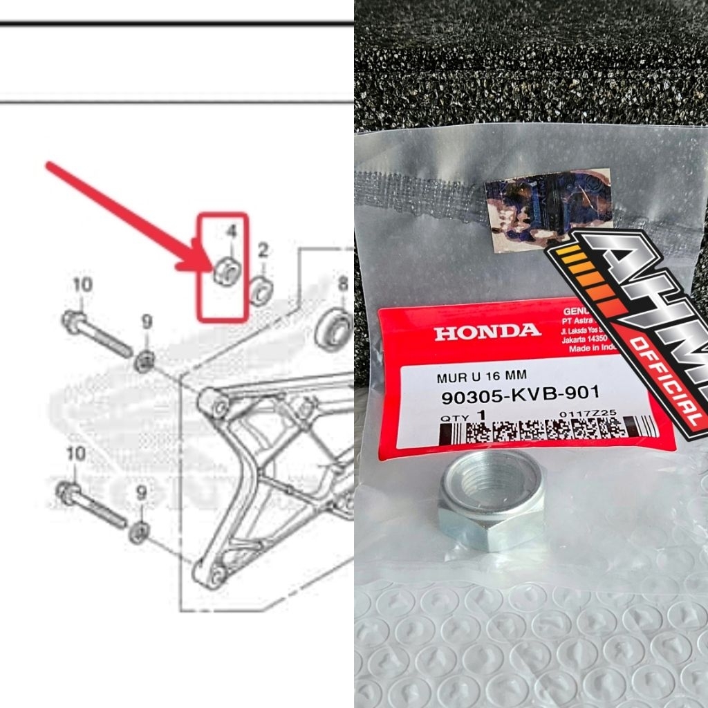 กุญแจน็อตล้อหลัง 24 Vario 150 125 PCX ADV BeAT Scoopy 90305KVB901