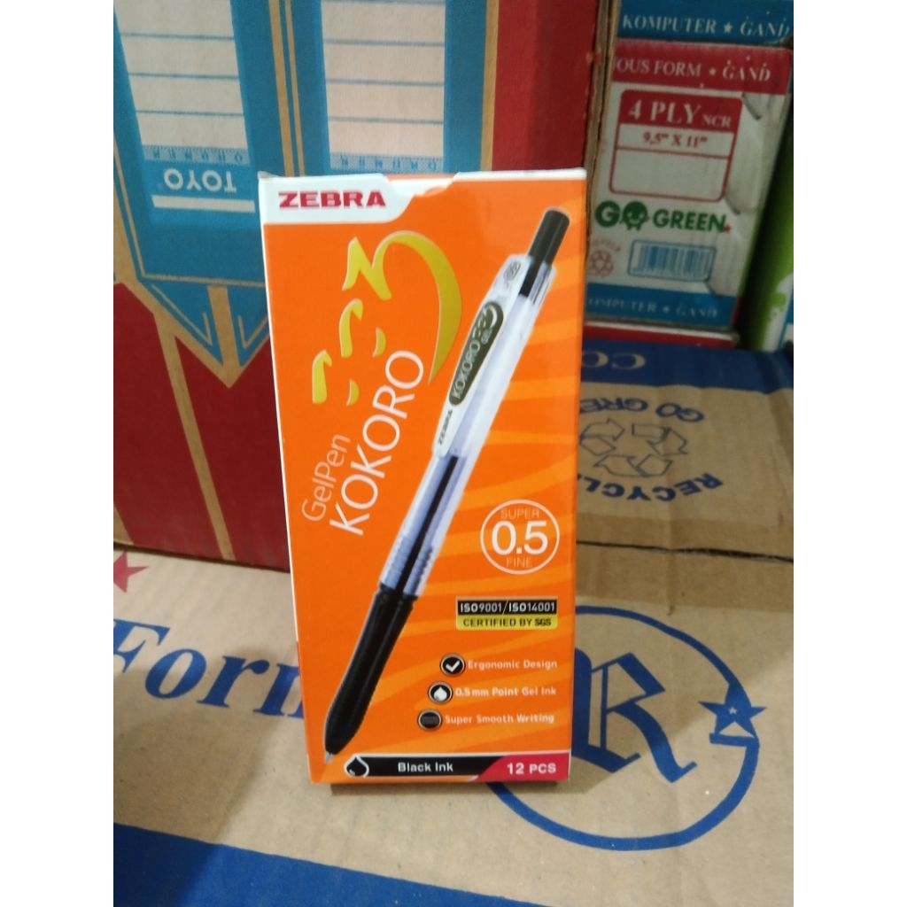 ปากกาม้าลาย Kokoro Black 1 ชิ้น