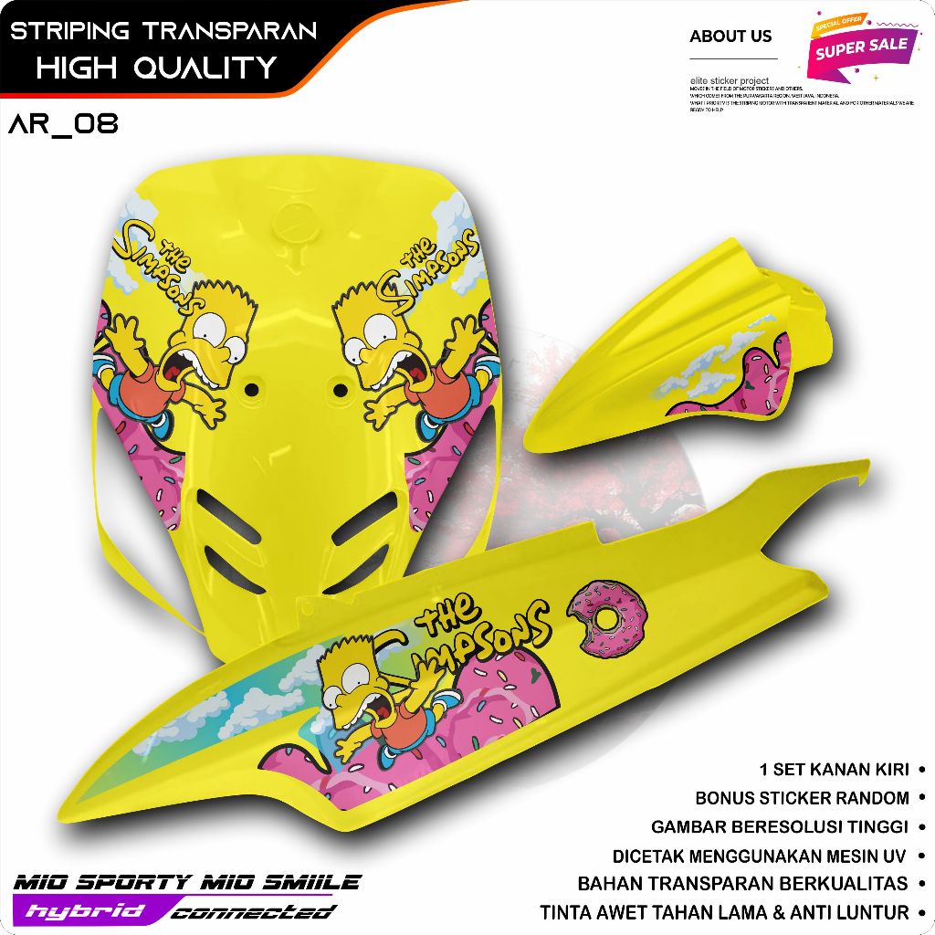 แถบตัวแปร YAMAHA MIO SPORTY / MIO SMIILE STICKER ANIMATED CARTOON MOTIF SIMPSONS COOL และใหม่ล่าสุด