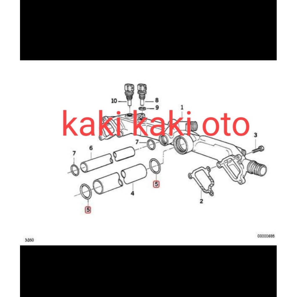 MESIN Oring ซีลน้ํามันคูลเลอร์ท่อระบบระบายความร้อนท่อ m62 n62 bmw e53 e70 x5 series 5 e34 e39 e60 se