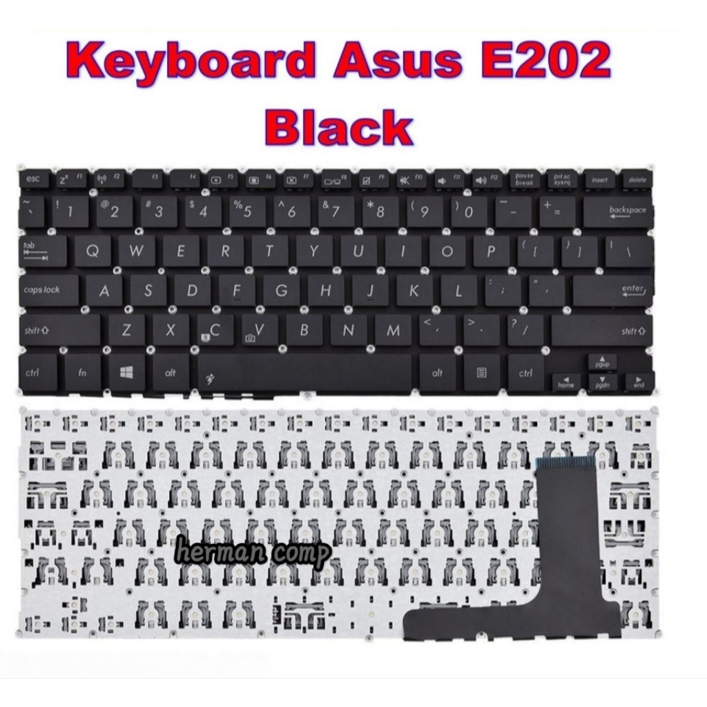 Asus E202 E202S E202SA E202M E202MA TP200 TP200S TP200SA TP201 TP201S TP201SA แป้นพิมพ์สีดํา
