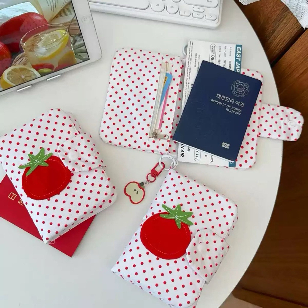 Tomato Passport Case Cover Holder Storage Cover Passport Wallet Cute Aesthetic Book