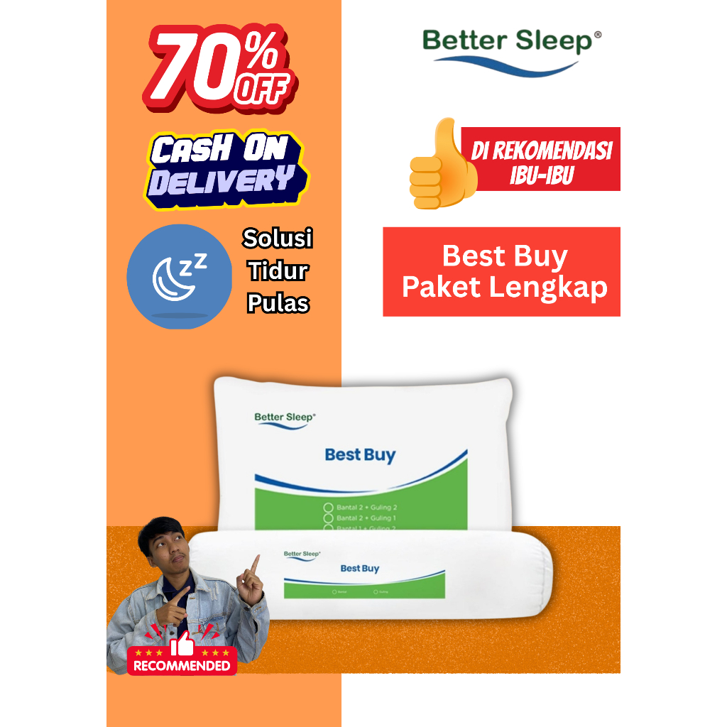 บรรจุุภัณฑ์ 1 ชุด ดีที่สุด ซื้อ หมอนและหมอนข้าง Better Sleeps