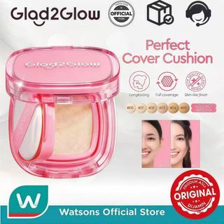 Glad2Glow Cushion foundation dengan coverage sempurna diformulasikan dengan bahan perawatan kulit, melindungi dari kusam dan kekeringan sepanjang hari.