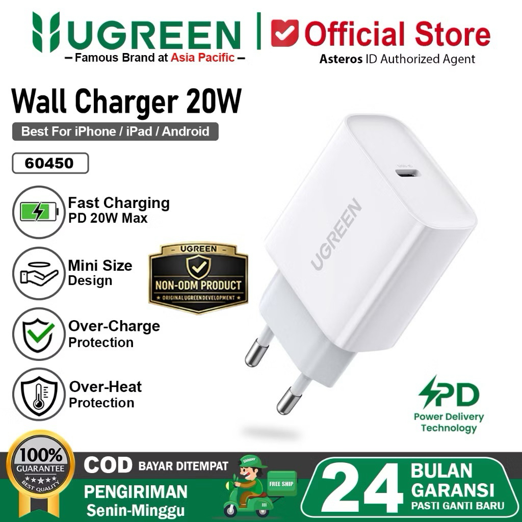 UGREEN USB Type C to Type C Nylon Braided PD Fast Charging Data Cable 20W Max 5A 1 เมตร 2 เมตร