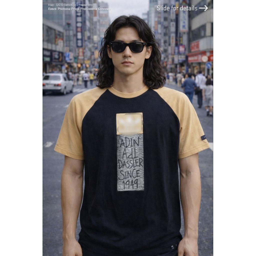 (Vtg JPN) เสื้อยืด A*IDAS Raglan 0R1 ไซส์ XL (P73 x L58)