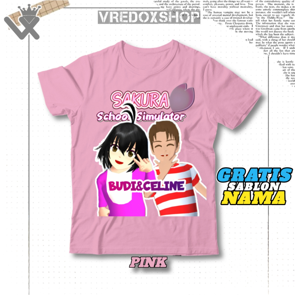 (ชื่อฟรี) เสื้อเด็กพร้อม YOUTUBER BUDI และรูปภาพ CELINE / SAKURA SCHOOL SIMULATOR BUDI CELINE YUTA M