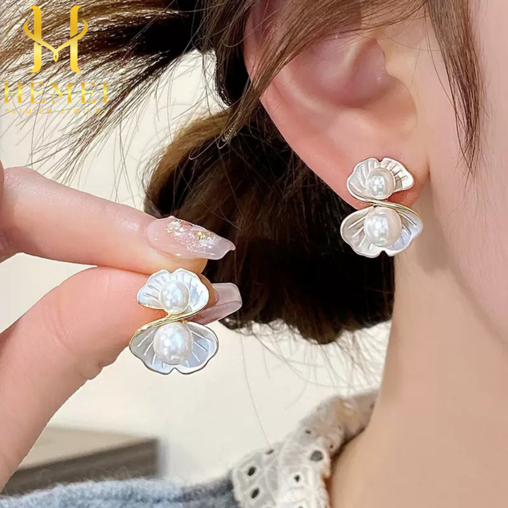 HEMEI EARRINGS E11 PEARL SHELL EARRINGS UNIQUE EARRINGS FASHION EARRINGS