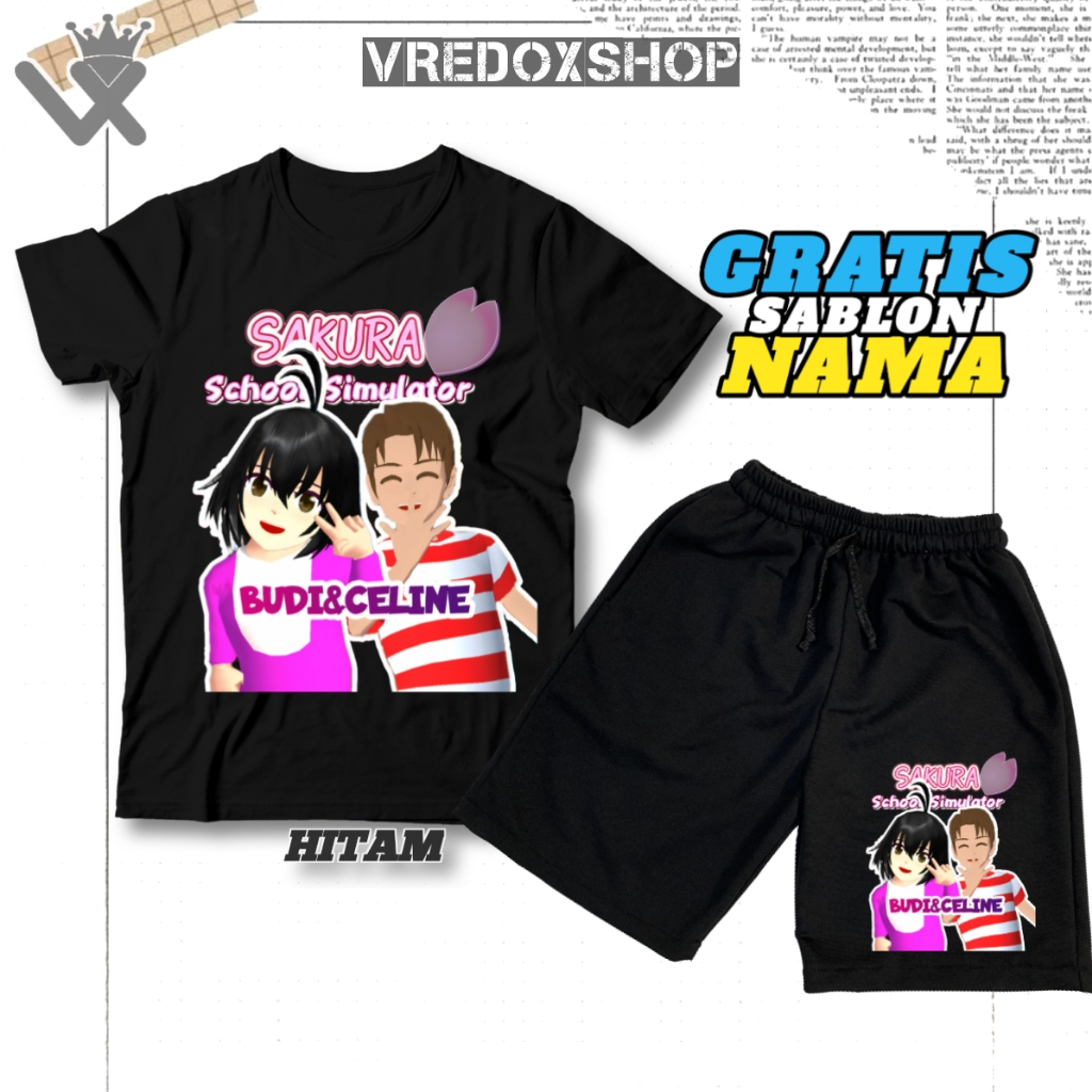 (ชื่อฟรี) เสื้อยืดเด็กและกางเกงขาสั้นชุด YOUTUBER BUDI และ CELINE / BUDI CELINE YUTAKA MIO SAKURA SC