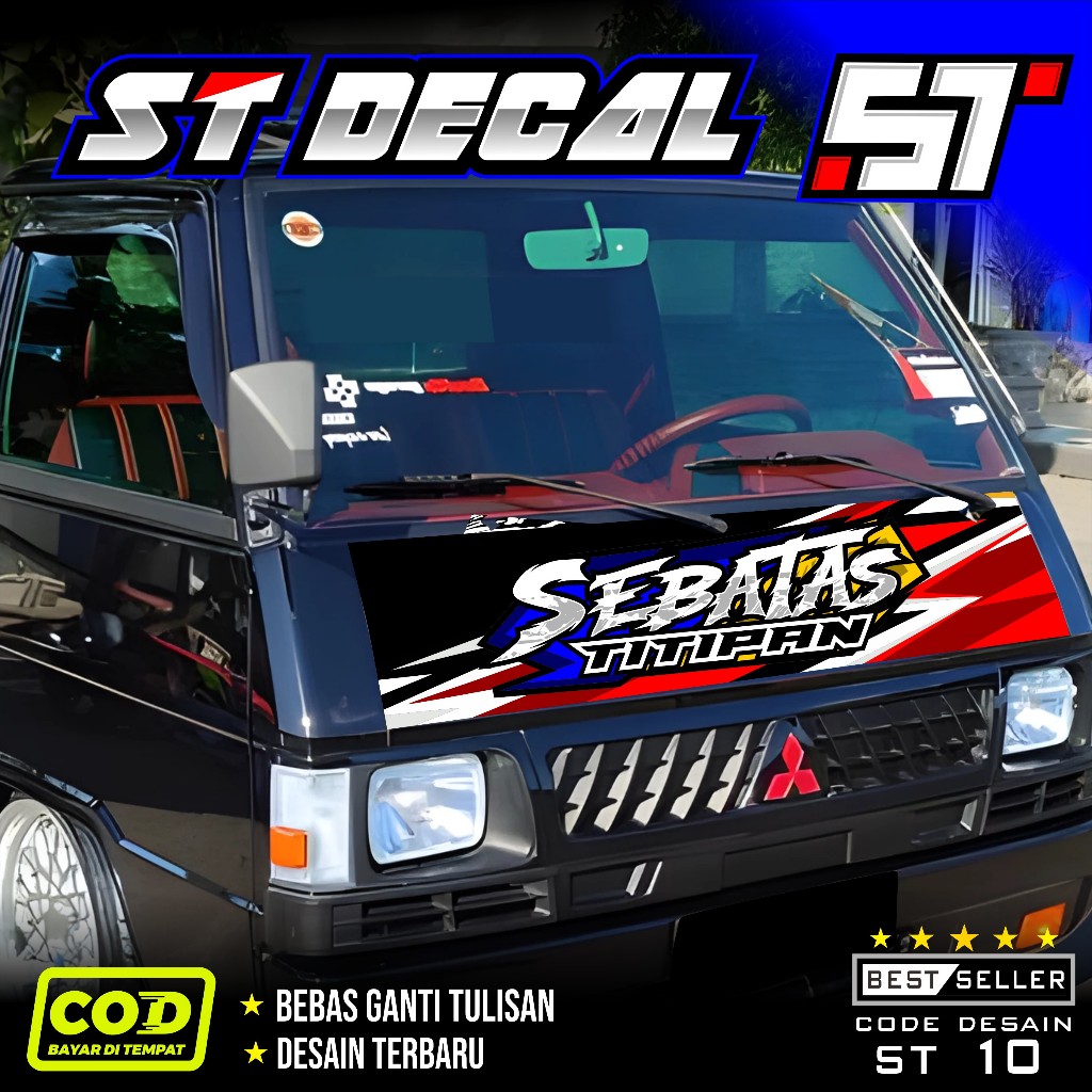 MITSUBISHI L300 FRONT CABIN DECAL STICKER L300 ด้านหน้า HOOD STICKER CODE ST 10