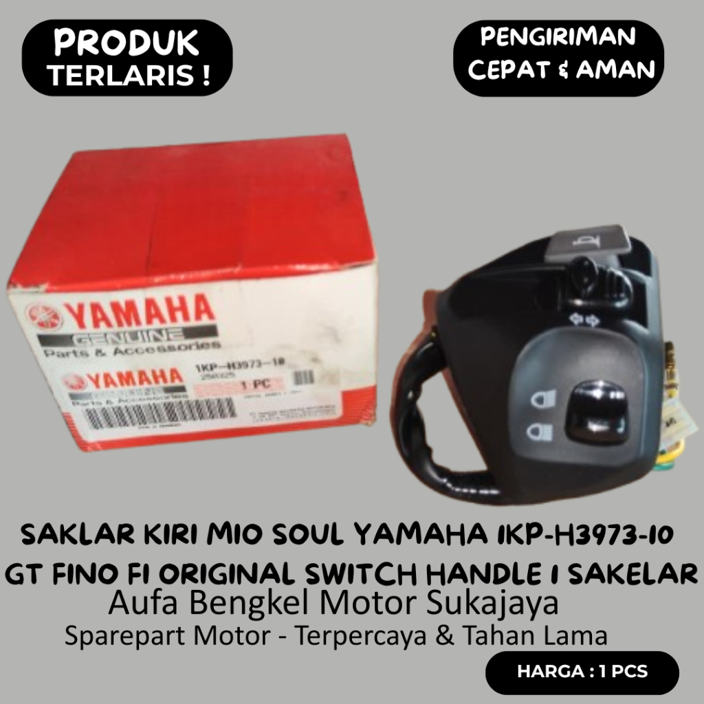 สวิตช์ซ้าย Mio Yamaha 1KP-H3973-10 Soul GT Fino FI Original YGP สวิตช์จับ 1 สวิตช์รถจักรยานยนต์