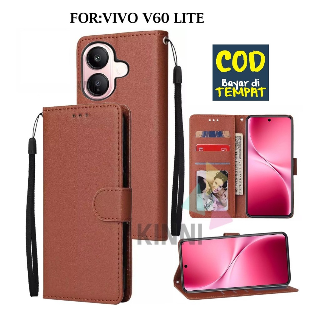 ฝาครอบหนัง Vivo V60 Lite | V60 Lite 5G - Leather Wallet Case - Leather Flip Wallet Case