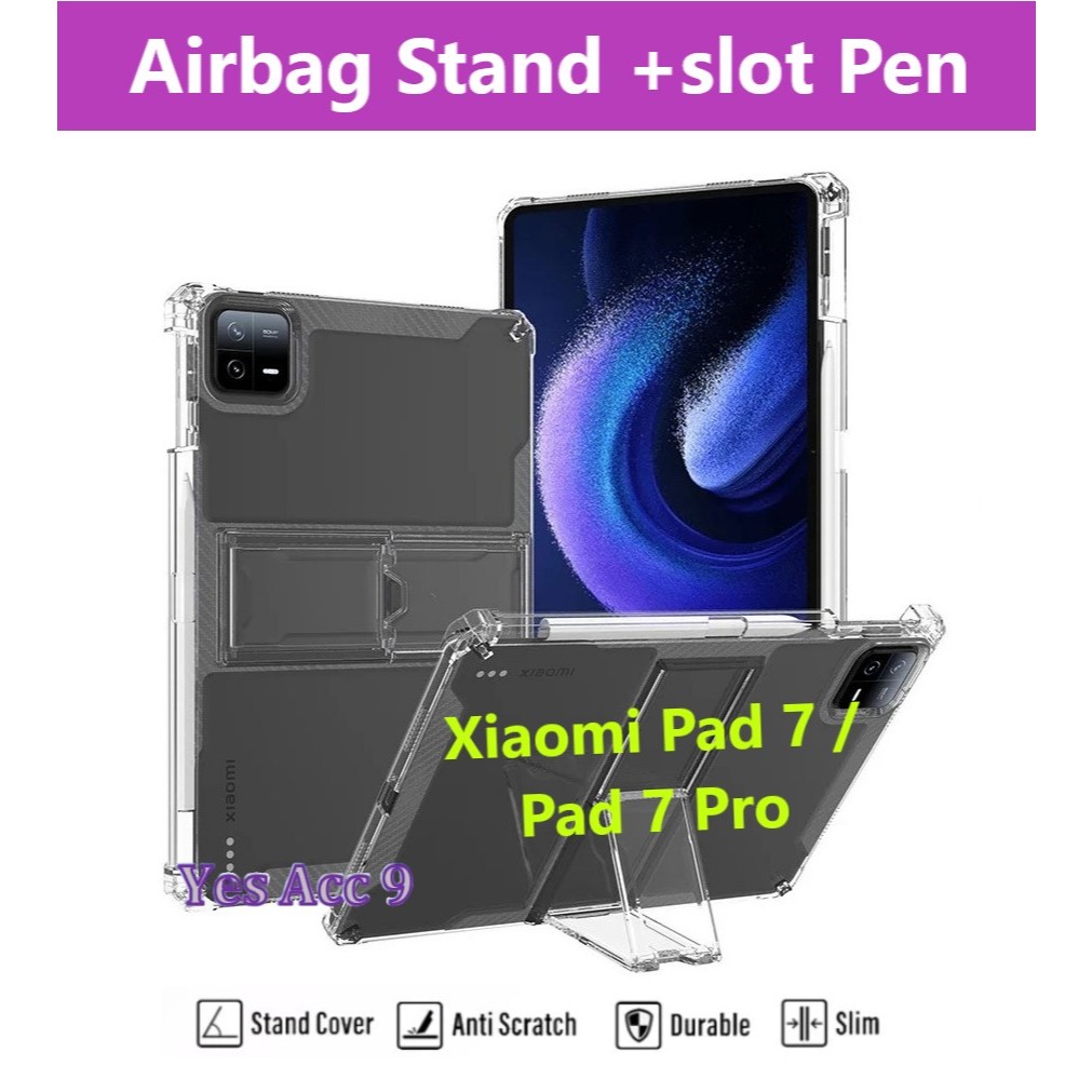 Xiaomi Pad 7 Anti Crack Stand Case Xiaomi Pad 7 Pro ซิลิโคนใสแท็บเล็ต