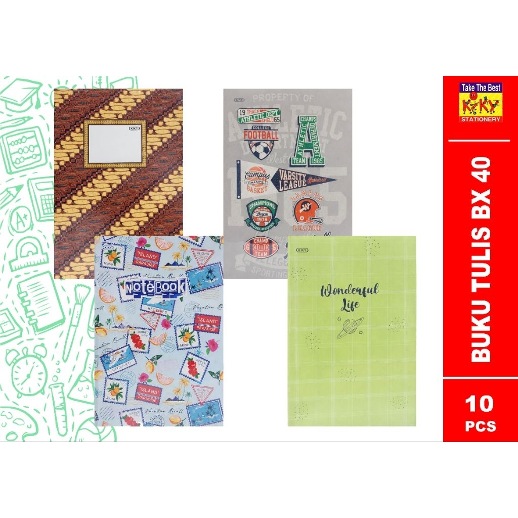 KIKY NOTEBOOK BX 42 แผ่น สุ่มลาย 1 แพ็ค