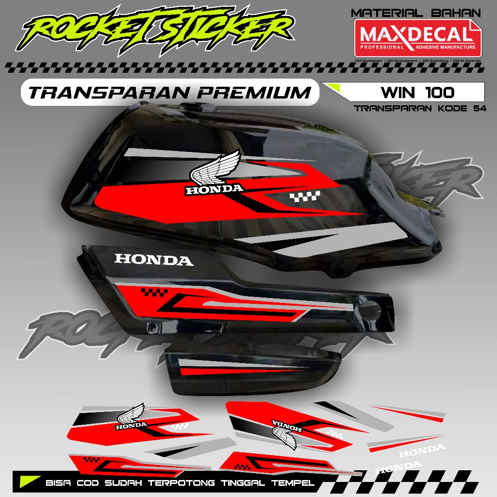WIN Striping WIN สติกเกอร์ Variation WIN UV TRANSPARENT CODE 54 PREMIUM MAXDECAL MATERIAL