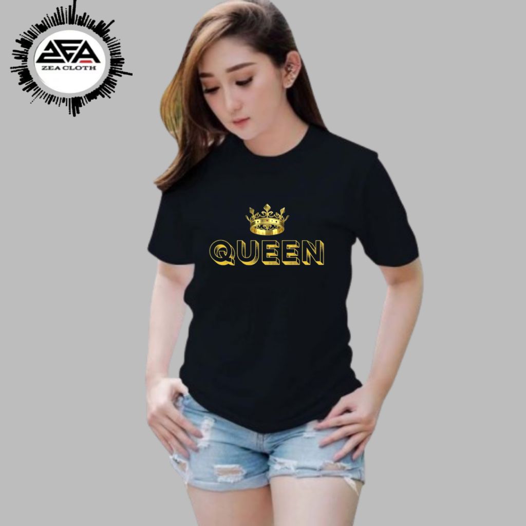RATTUN เสื้อยืด Simple Elegant Queen / เสื้อยืด Cool Queen Word Premium 24s combed Cotton