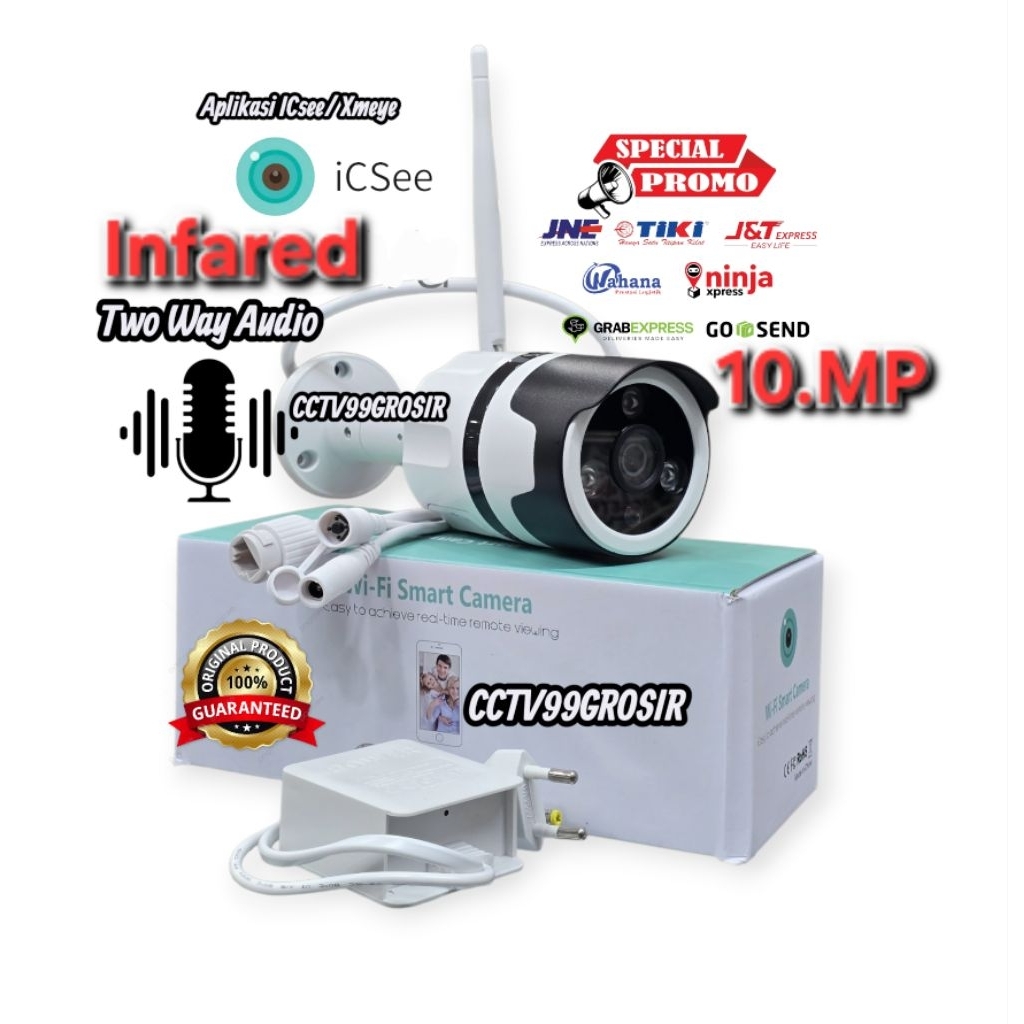 Feling123 กล้อง IP Wifi Outdoor HD App ICSee 10 Mega Pixel พร้อมแอปพลิเคชัน ICSee Xmeye และเสียงสองท