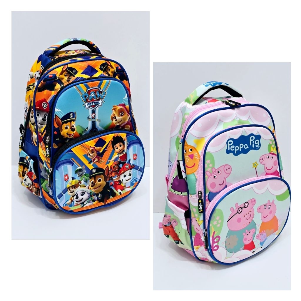 PAW PATROL School Backpack - ขนาด PEPPA PIG 12" - 15" - 18" PAUD - TK - SD
