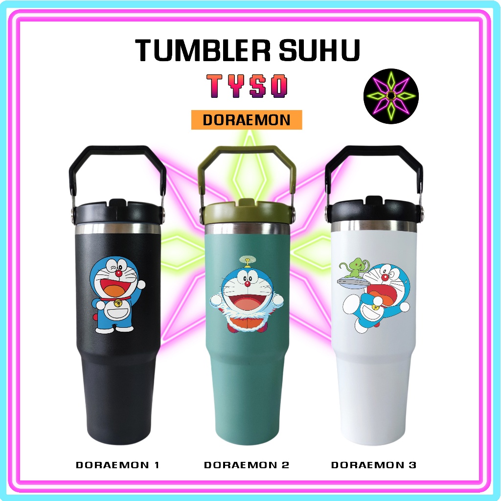 แก้วน้ําพิมพ์ลาย Hikari Tyso 900 mL Doraemon Edition Cartoon - แก้วน้ําทนความร้อนและเย็น