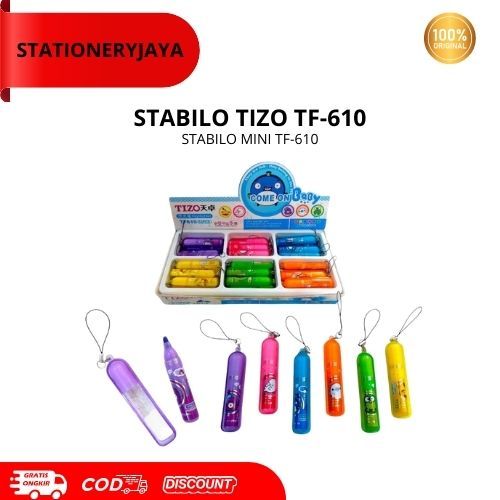 ปากกาเน้นข้อความ STABILO Tizo TF610 / ปากกาเน้นข้อความสีสันสดใส / ปากกาเน้นข้อความ 6 สี / ปากกาเน้นข