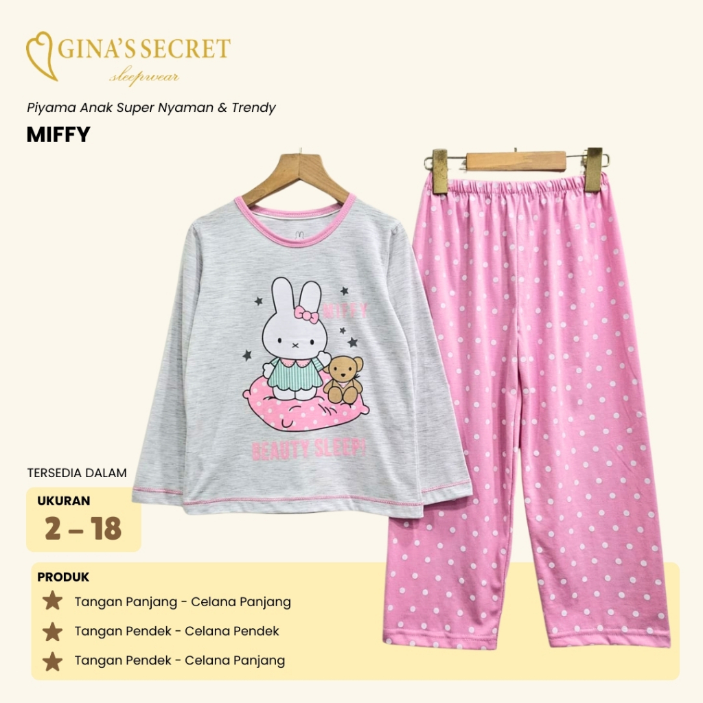 ชุดนอนเด็กผู้หญิง // Miffy - Ginas Secret - ไซส์ 2 -18