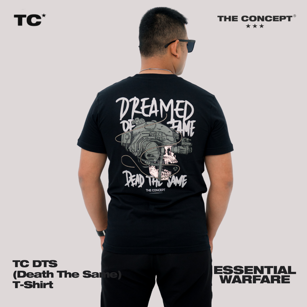 TC DTS (หมดเหมือนเดิม) | เสื้อยืดผู้ชาย The Concept Regular | หวีคอตตอนสีดํา 30s