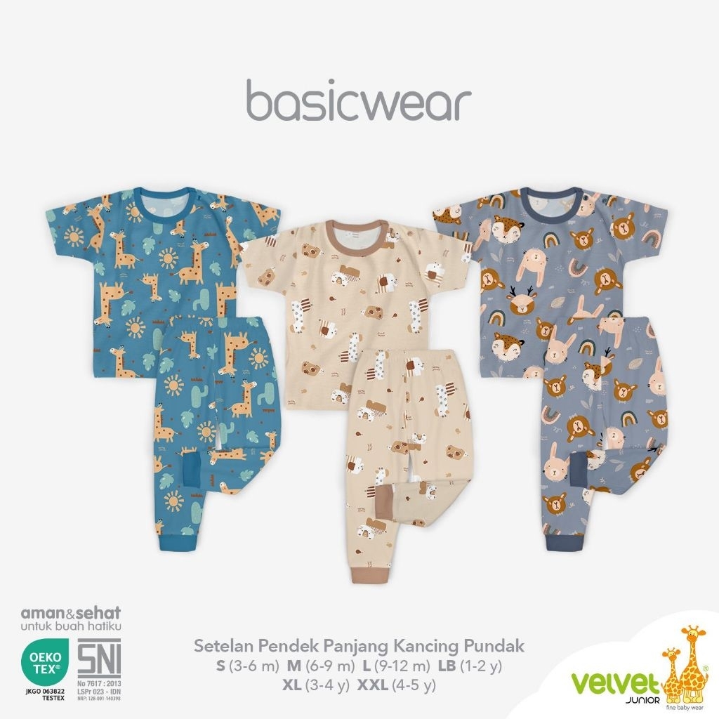 VELVET JUNIOR 3 ชิ้น CPR BABY SET ENDEK CLOTHES กางเกงขายาว VELVET JUNIOR MOTIF SML,LB,XL,XXL.SNI.