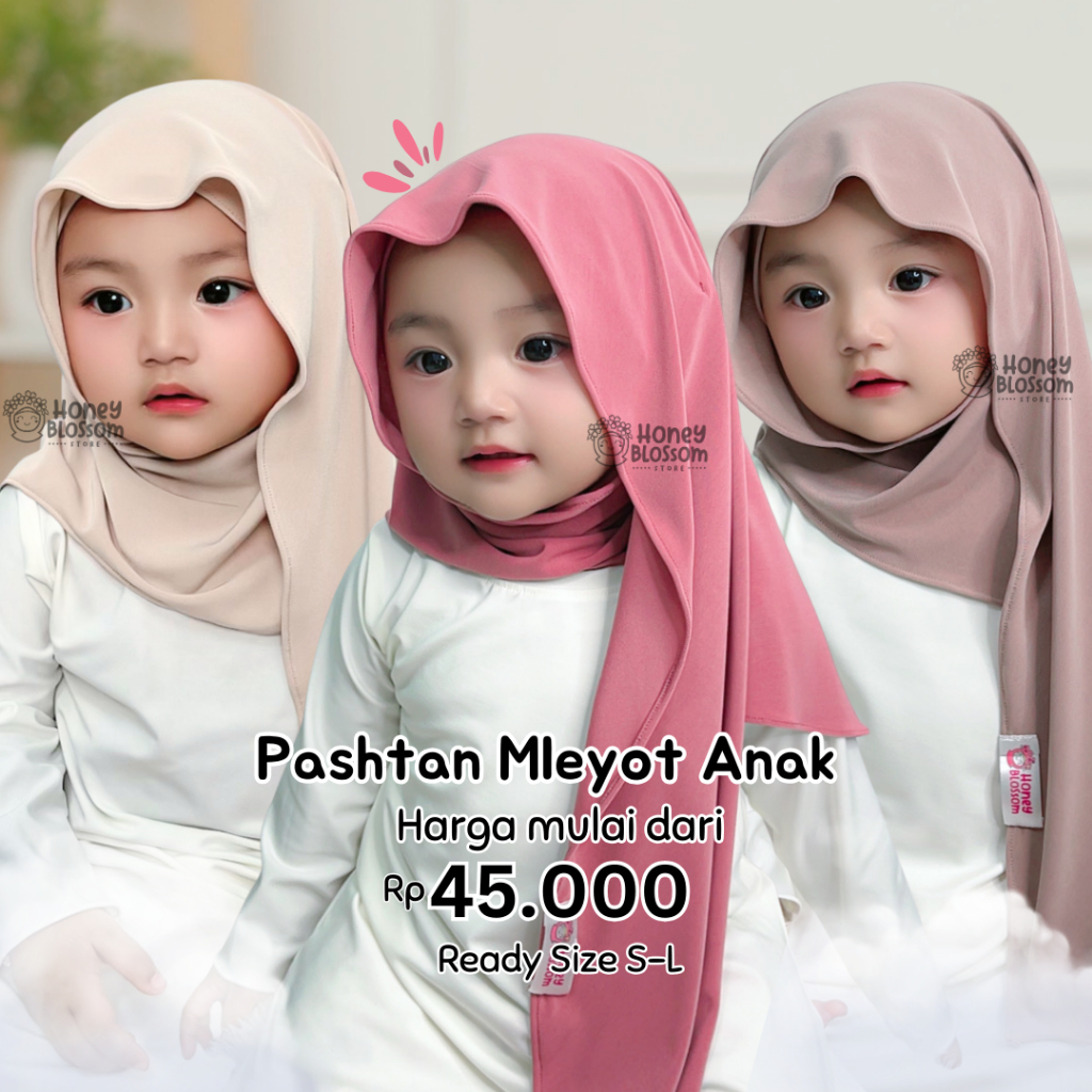 HoneyBlossom – Pashtan Mleyot Children 6 Month – 8 Years Instant Childrens Hijab Jenna Series Premiu