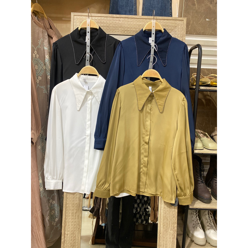 KEMEJA WANISA SATIN TOP เสื้อทุกขนาด