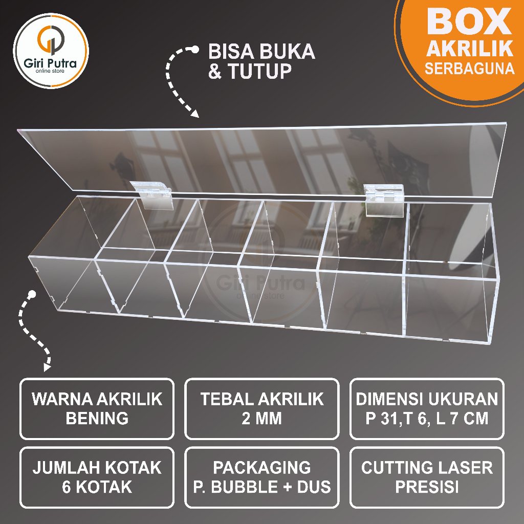 MULTIPURPOSE ACRYLIC BOX / DISPLAY BOX / DISPLAY BOX ACCESSORIES, WATCHES, ETC.
