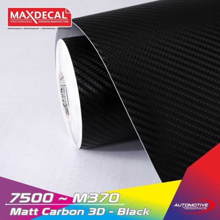 Maxdecal 7500 M370 Carbon black matte 3D Maxdecal meter Sticker