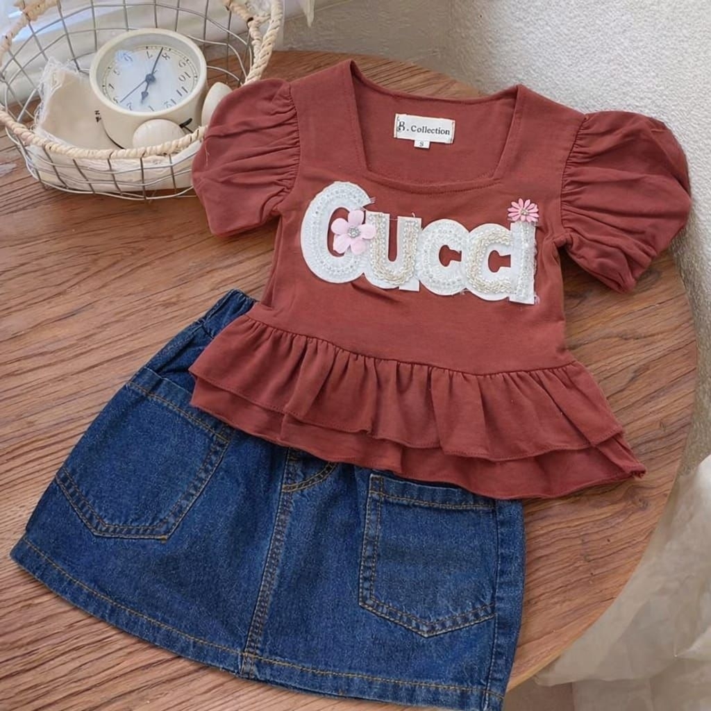 YK-79 BC Premium Rokcel Jeans Set for Girls Size 1-4 Years