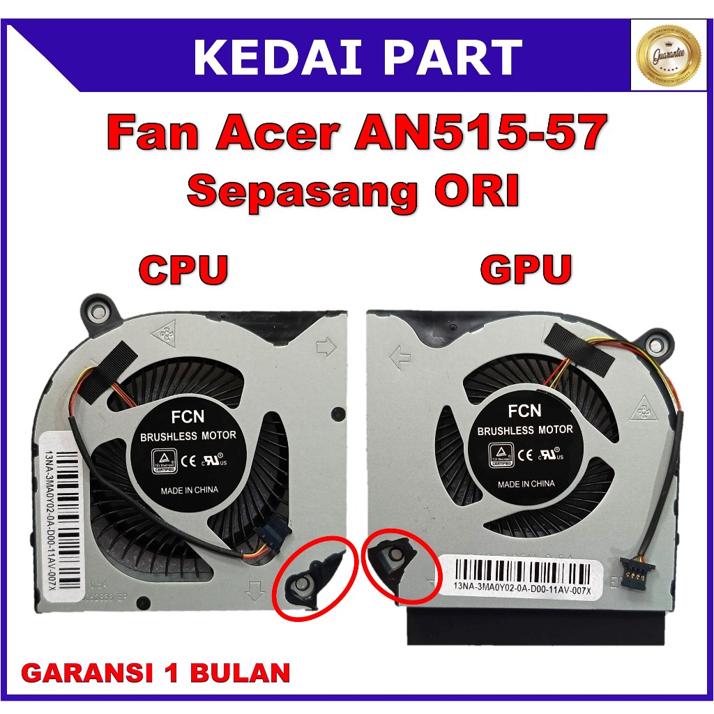 พัดลม Acer Nitro 5 AN515-57 AN515-44 AN515-45 AN515-55 AN515-56 AN517-41 คู่ ORI