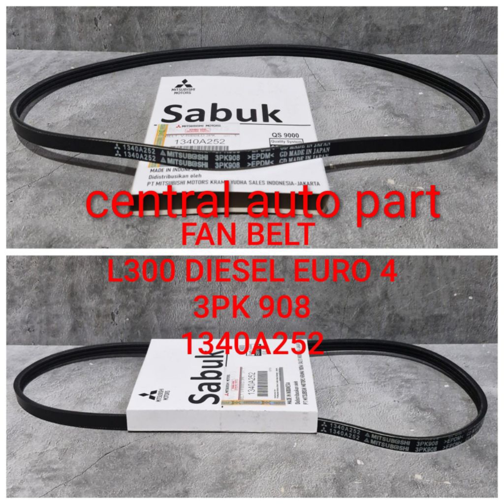 MITSUBISHI สายพานพัดลม สายพานรถตู้ มิตซูบิชิ L300 L039 ดีเซลยูโร 4 4n14 3pk908