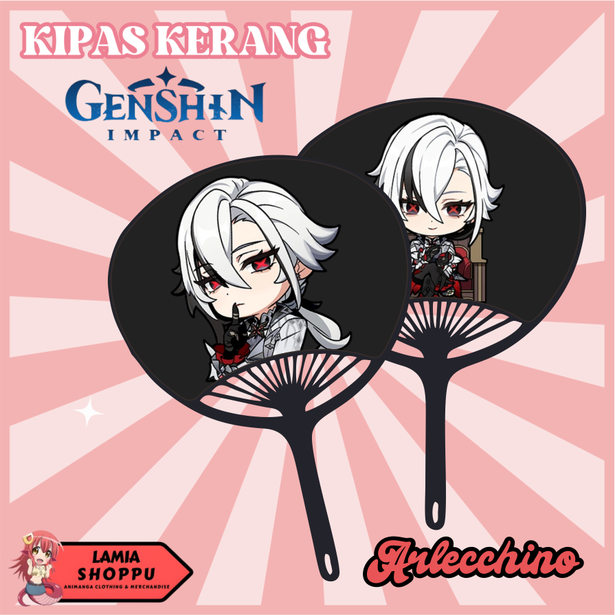 ARLECCHINO GENSHIN IMPACT SHELL FAN | SHELL FAN GI ARLECCHINO MERCH