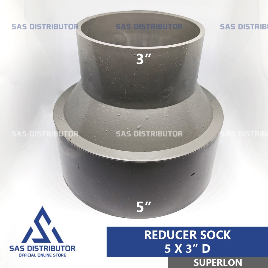 Vlok Sok 5 x 3" นิ้ว PVC Superlon / ถุงเท้าลด 5 x 3" ใน D / Verlop 3 x 5" / ลดลง 5 X 3