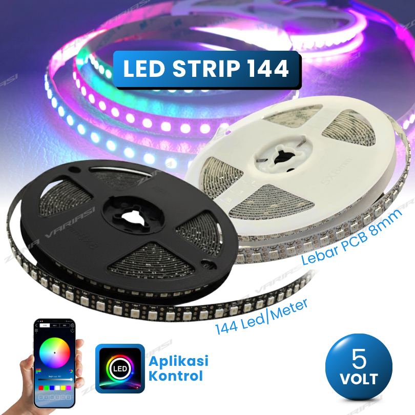 RGB ไฟ LED STRIP WS2812B 5V 144 LED ต่อเมตร 8 มม.WIDTH สีดําสีขาว PCB RGB ไฟ LED WS2812B 8 มม.