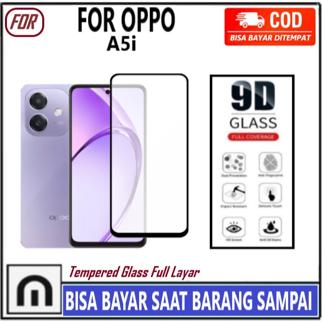LAYARกระจกนิรภัยOppo A5iคลุมทั้งหมดAnti-Scratch Glassแบบเต็มหน้าจอป้องกันหน้าจอHpป้องกันหน้าจอกระจกห