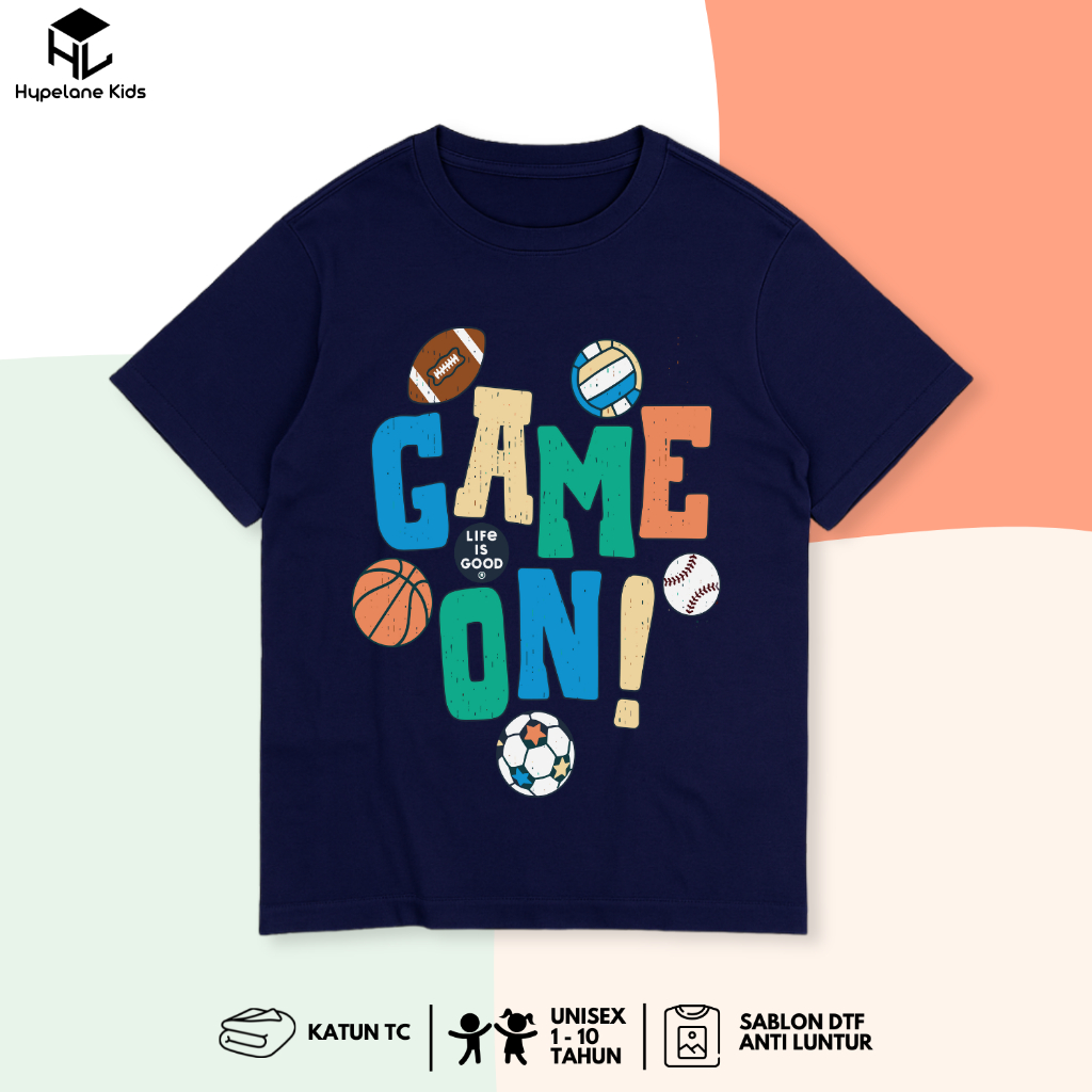 Hypelane Kids - เสื้อยืดเด็กผู้ชาย Tops, Distro Game On Character, อายุ 1 - 10 ปี - PB