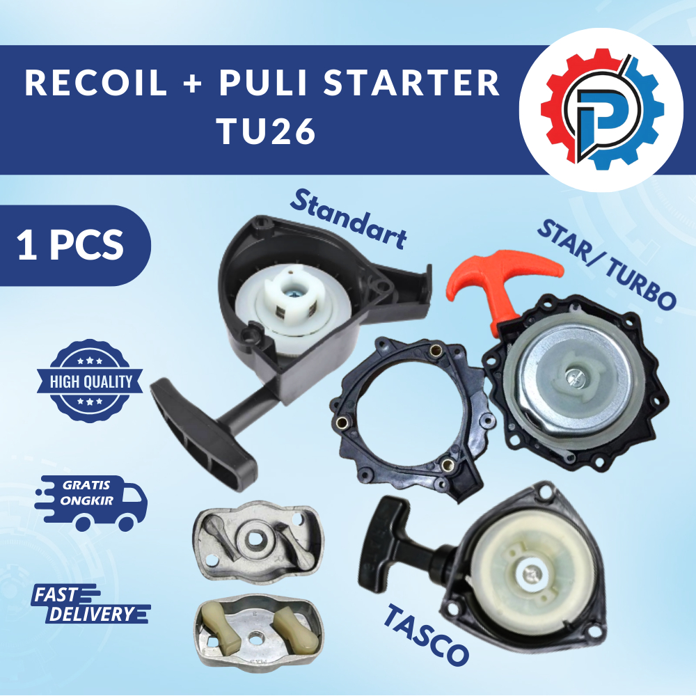 MESIN Recoil Starter TU26 Complete Pulley Puli Starter Star Turbo Tasco Bintang Easy Start Crank Pul
