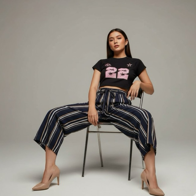 ERCOLA - เสื้อครอปที Y2k Global Star 22