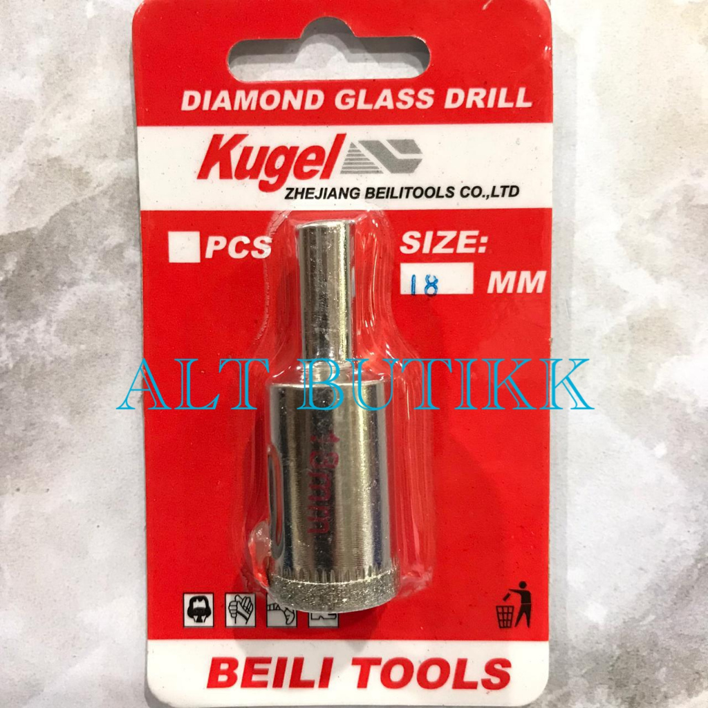 MATA KUGEL DIAMOND GLASS DRILL BIT 18 มม. - ดอกม้วนกระจก 18 มม. | ต้นฉบับต้นฉบับ