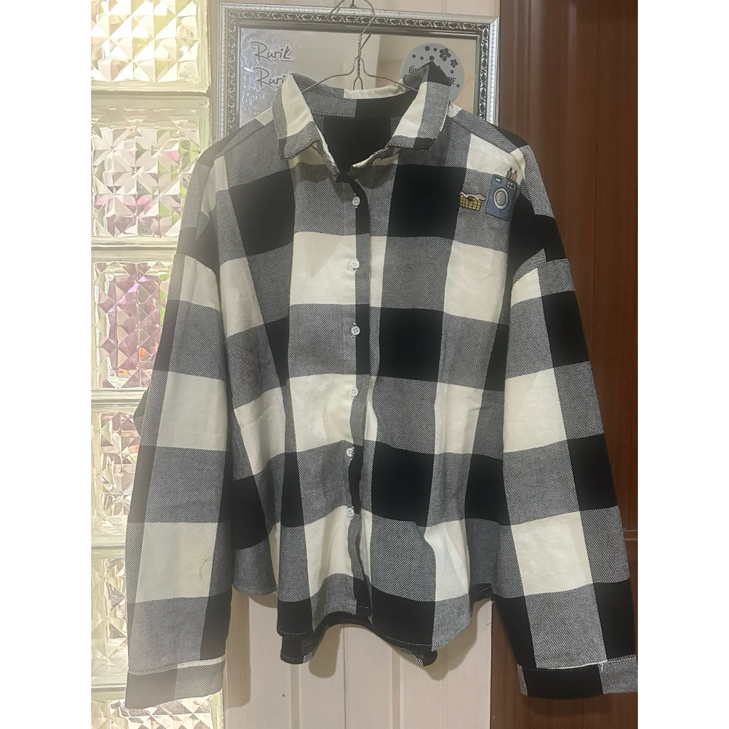 KAMEJA Checked Shirt Top by Lady Shop