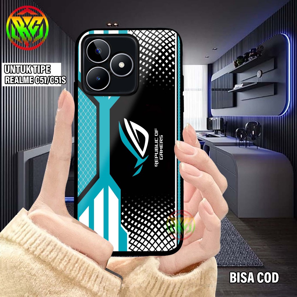 เคสRealme C51/C51S - ลายใหม่ล่าสุด Softcase Glass Shiny New Case Glossy caps Hp Realme C51S/C51 [GRO