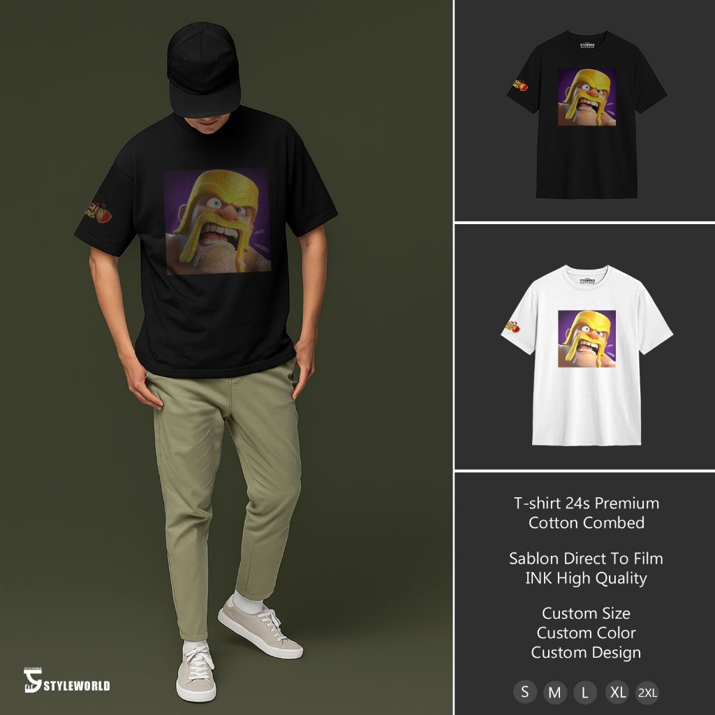 Clash Of Clans Game COC เสื้อยืด 24s Cotton Combed Sw-2